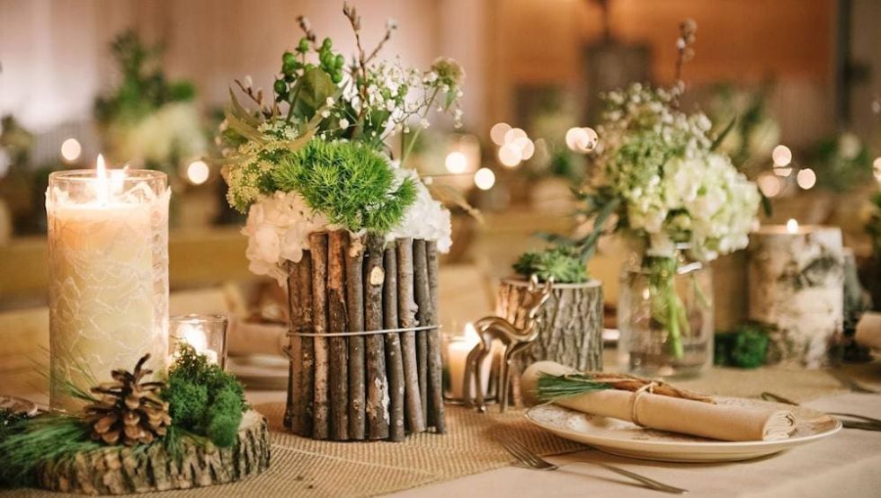 Украшенный свадебный стол